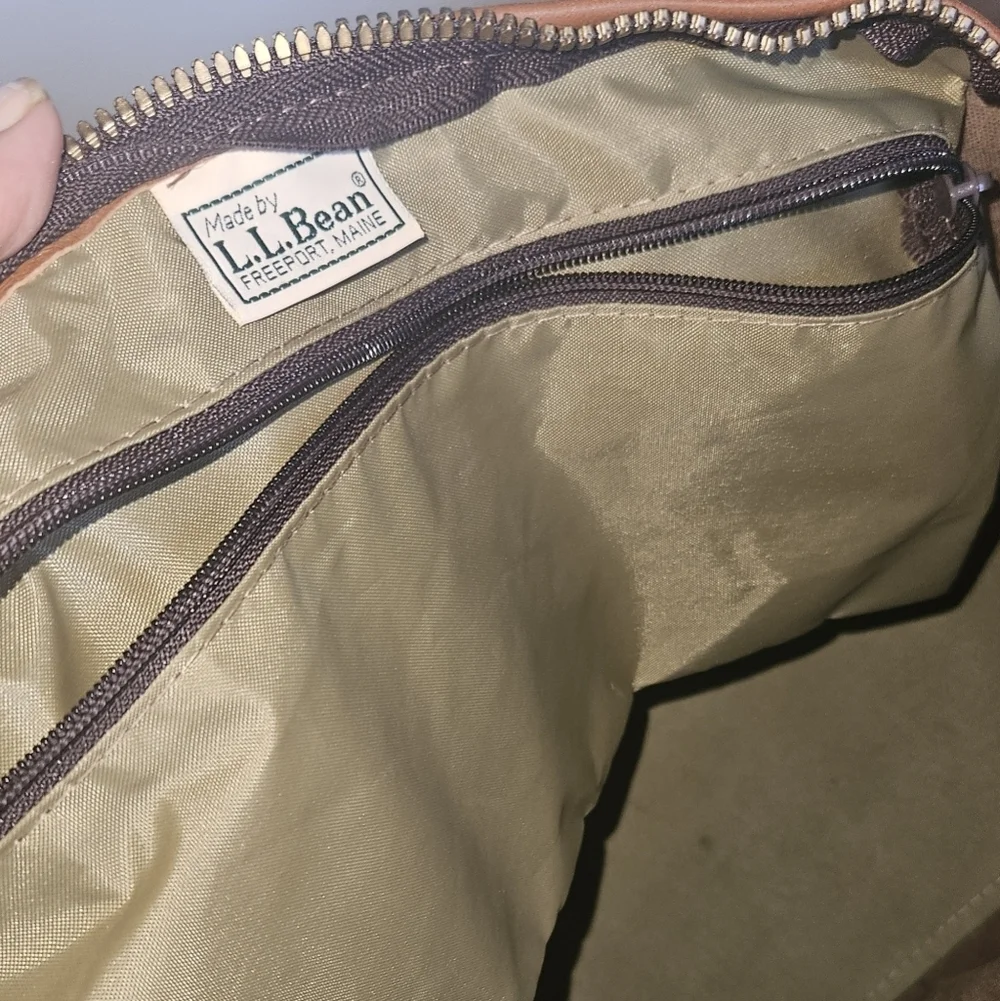 Vintage L.L. Bean XLarge Canvas & Leather Duffle Bag – Green Army